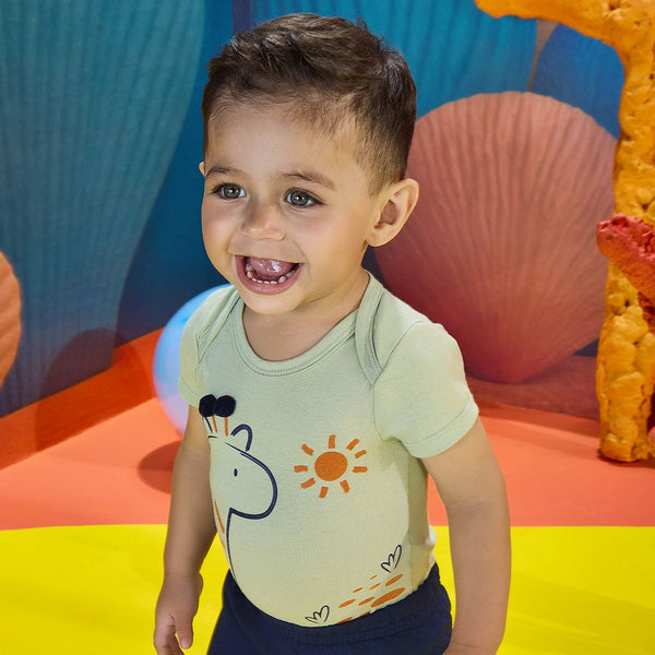 Kyly  Boys' Sweat Top & Jog Pants Set 10001230 Sage Green Sunny Giraffe