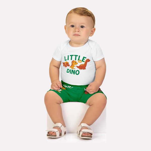 Kyly  Boys' Sweat Top & Jog Pants Set 10001231 White Green Little Dino