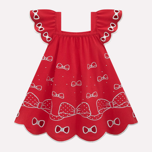 Kyly Girls' Cotton Dress Dress with Bows  1001248-4372