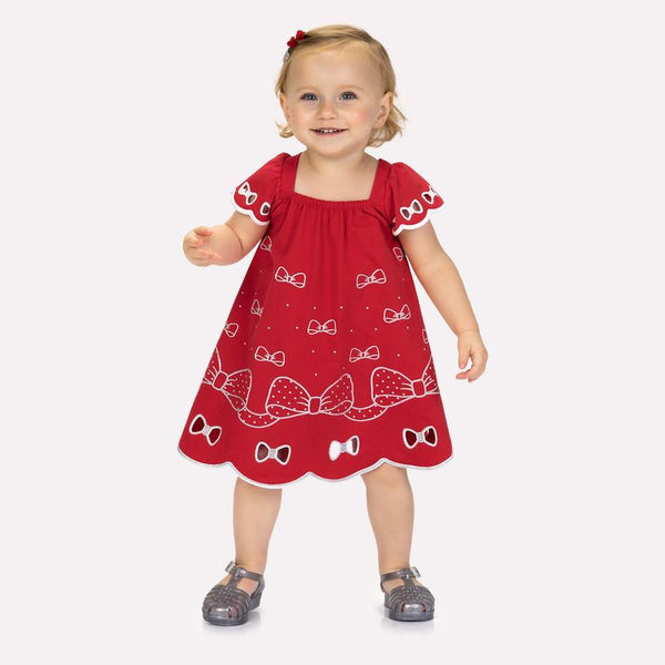 Kyly Girls' Cotton Dress Dress with Bows  1001248-4372