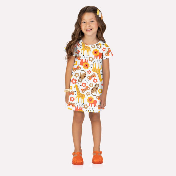 Kyly Girls' Cotton Dress 1001268­ Safari Print