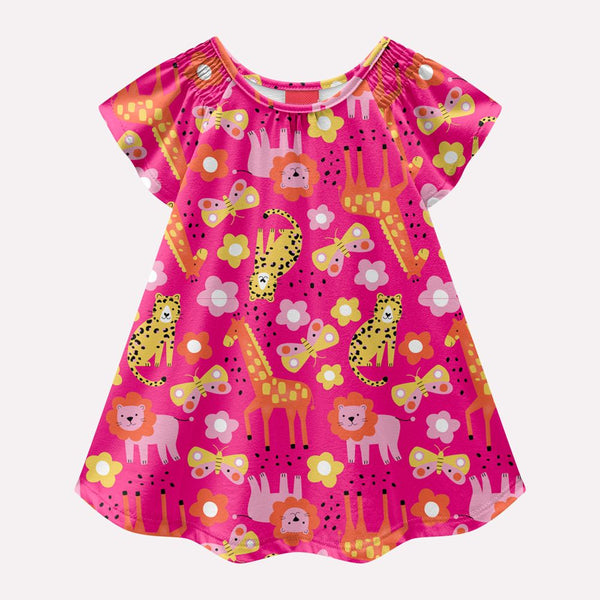 Kyly Girls' Cotton Dress 1001268­ Safari Print