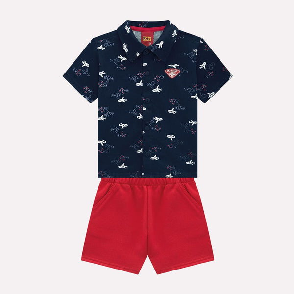 Kyly Boys' Outfit TShirt & Shorts Set 1001336-6826 Airplane Print
