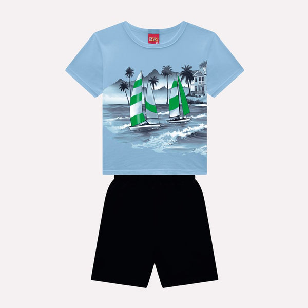 Kyly Cotton Boys' Outfit TShirt & Shorts Set 1001345­  Sail Boats