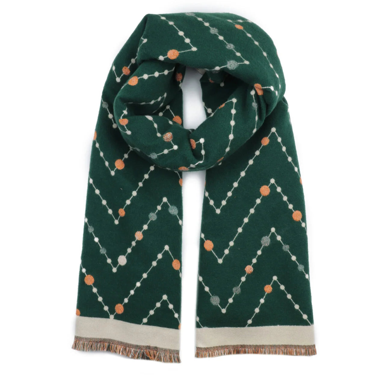 Zelly Pulse Reversible Scarf & Scarf Pin- Green.