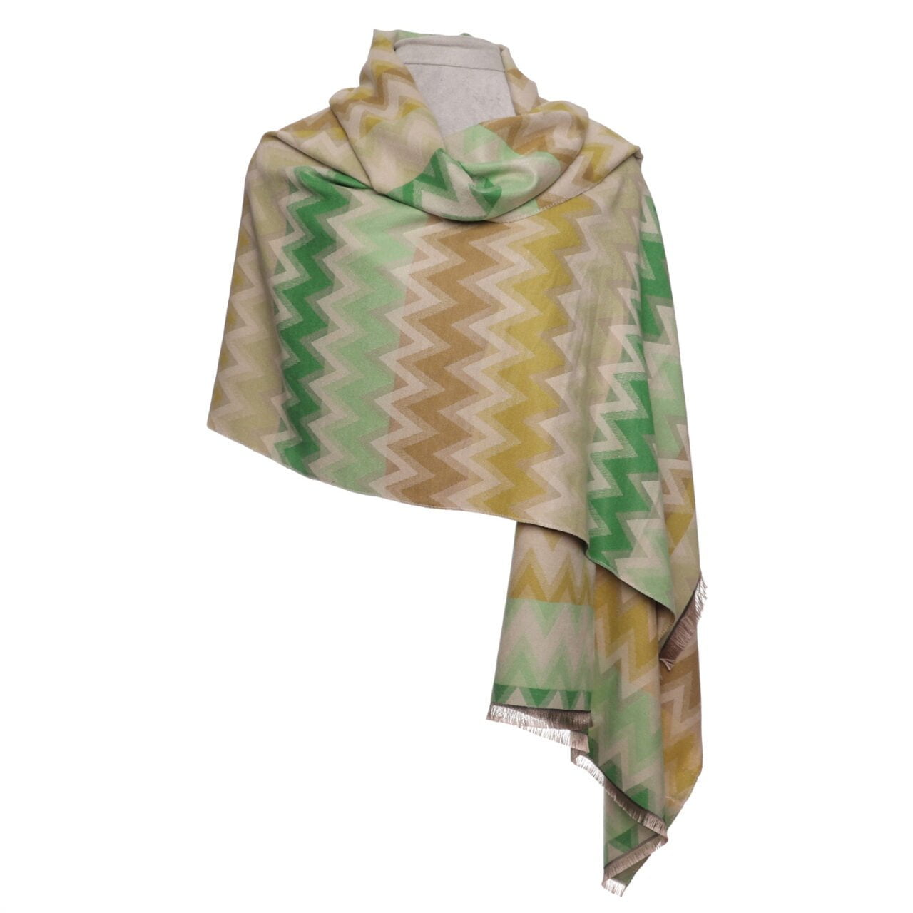 Zelly Ladies Scarf-Wrap With Pin 10481 Boarded Zigzag