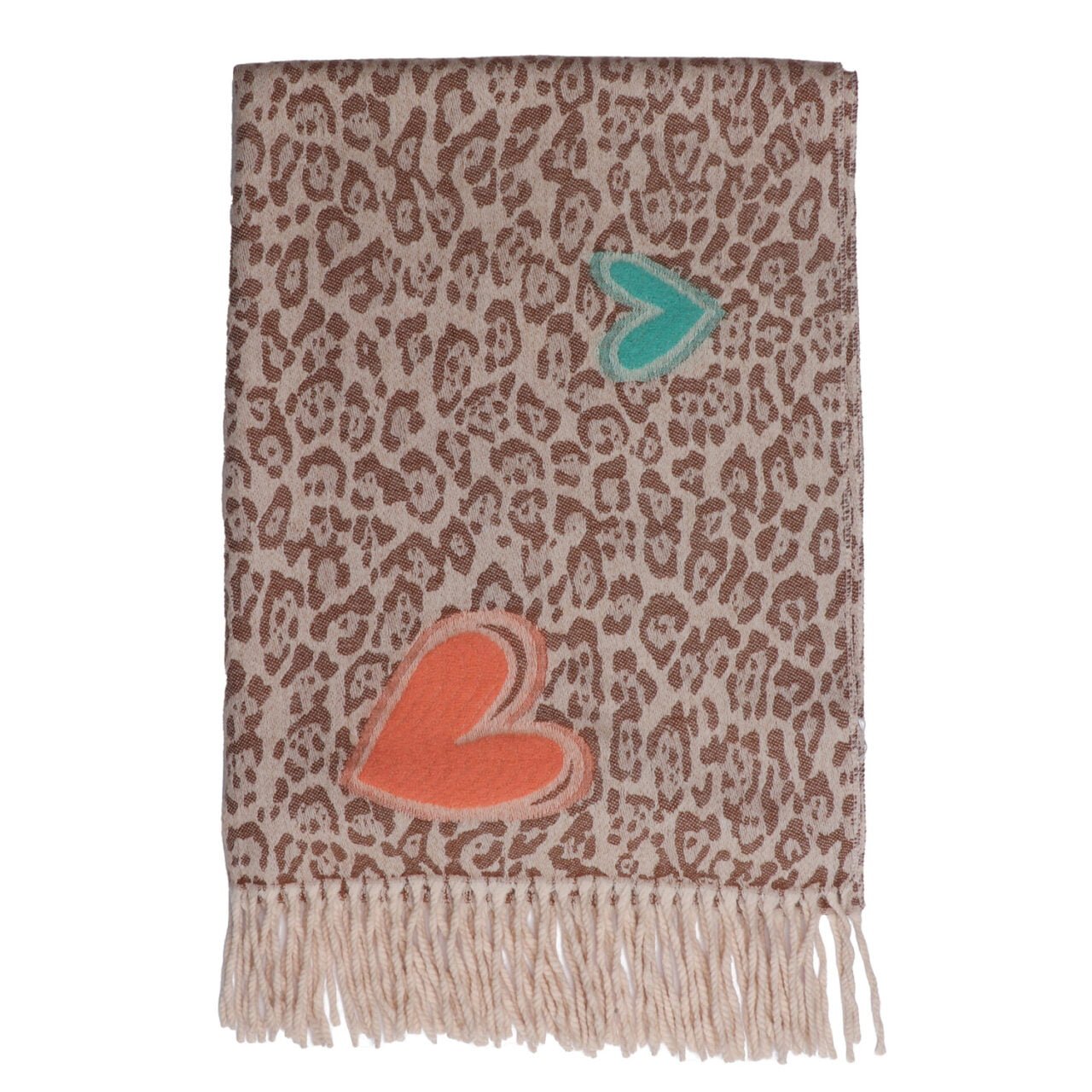 Zelly Ladies Scarf with Pin 1056212 Hearts+Animal Print