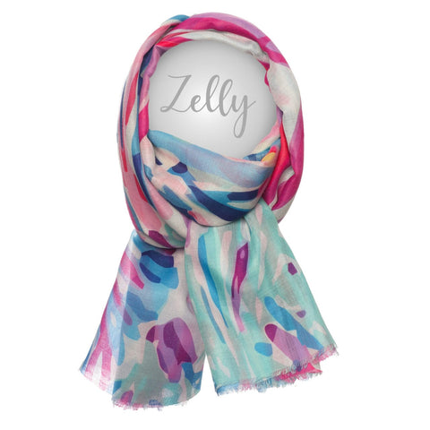 Zelly Scarf Mixed Coral Hot Pink