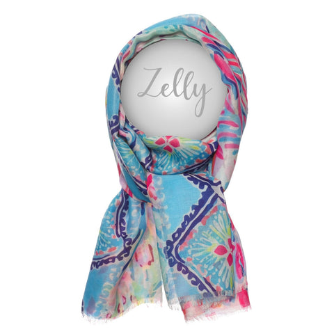Zelly Scarf Lattice Corals Blue