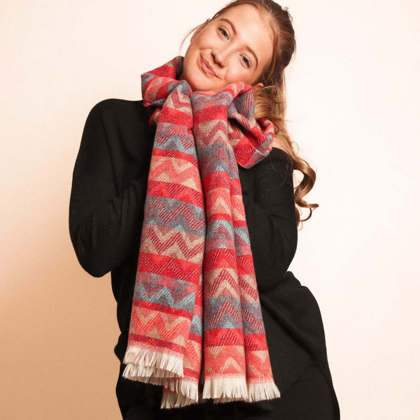 Zelly Scarf Winter Weight Zig Zag in 3 different colours