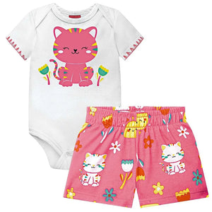 Kyly Baby Girls' Body & Leggings Set  112506  White-Pink