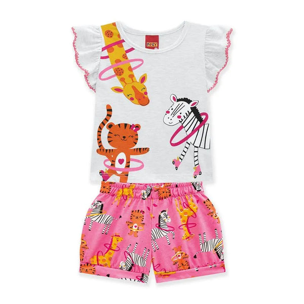 Kyly  Girls' Set Tshirt+ Shorts 112558 Heather+Pink
