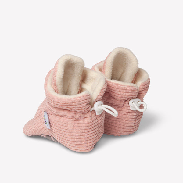 The Little Sock Co -Stay-on, Non-Slip Bootie - Pink Corduroy