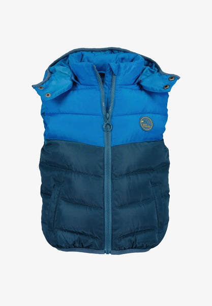 Blue Seven Boys' Full Zip Gilet 897003-6581 Block Colour Print Cyan