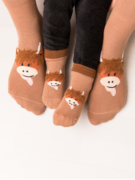 Blade & Rose Highland Cow Socks Neutral