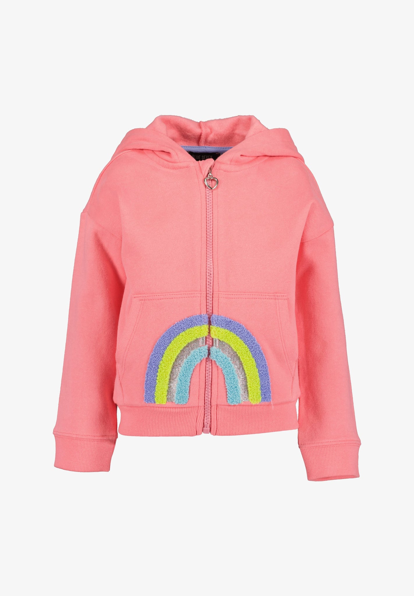 Blue Seven Girls' Long Sleeve Zip Hoodie Rainbow 764701 Salmon