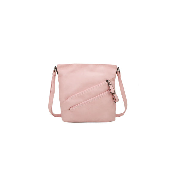 Ladies  PU Leather Zipped Crossbody Bag D379