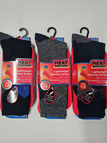 Men's Heat Machine Thermal Socks  Argyle Design 3448