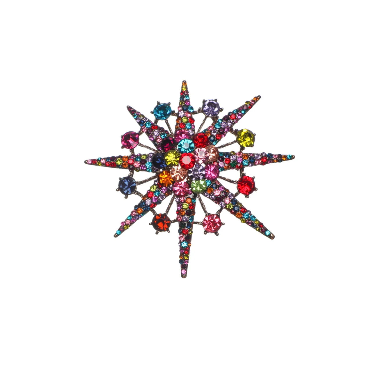 Zelly Ladies Bejewelled  Pin Brooch Crystal Star Burst 2128721