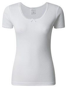 Vedoneire Women's Brushed Thermal Short Sleeve Winter Top 2223 White