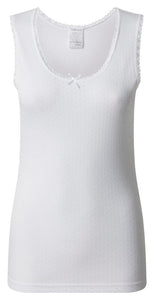 Vedoneire Women's Brushed Thermal Thick Strap Vest Winter Top  2224 White