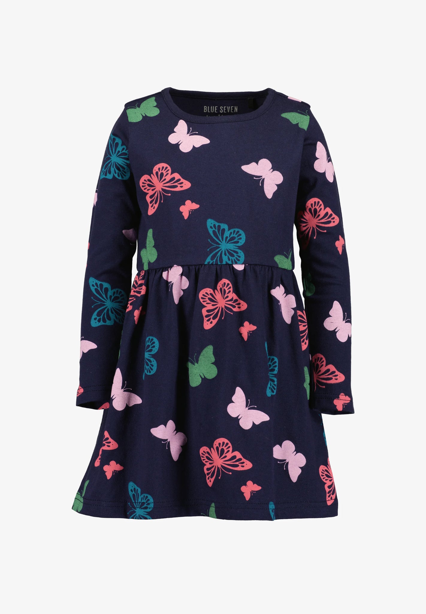 Blue Seven Girls'  Casual Dress Butterfly Print 773728-5900 Navy