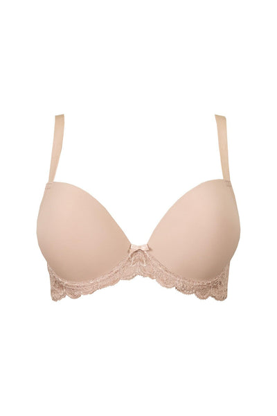 Pour Moi Forever Fiore Plunge Push Up TShirt Bra Almond