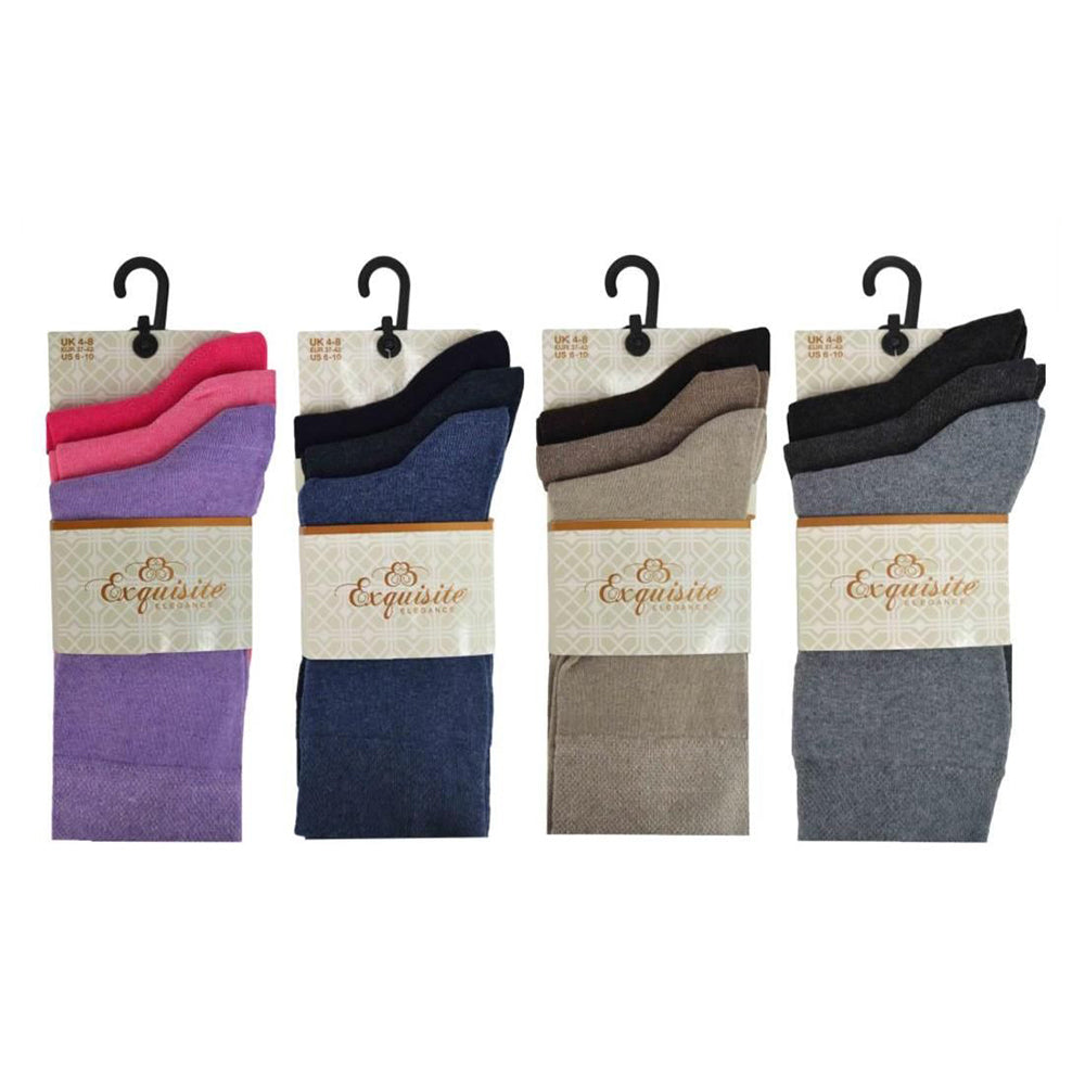 Three packs of women's socks in assorted colors