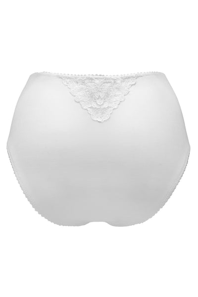 Pour Moi Sofia Lace Embroidered Deep Brief - White