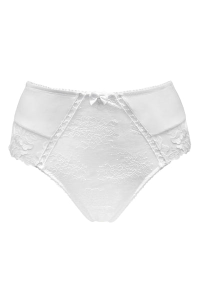 Pour Moi Sofia Lace Embroidered Deep Brief - White