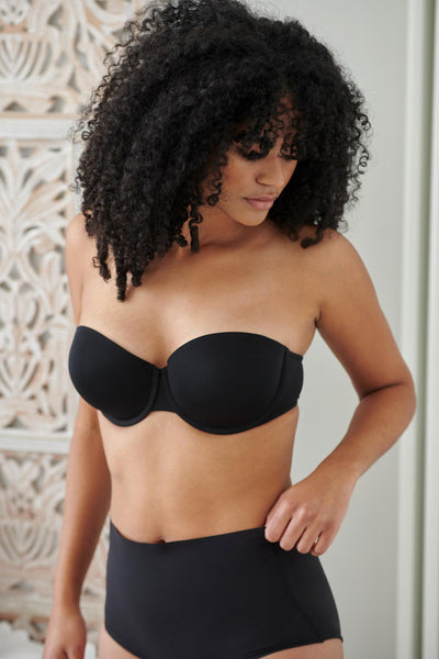 Pour Moi Definitions Push Up Strapless Bra - Black