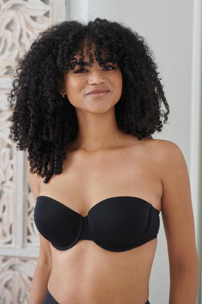 Pour Moi Definitions Push Up Strapless Bra - Black