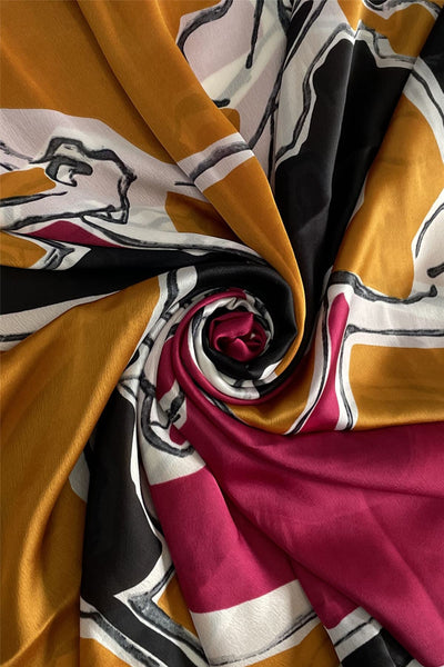 Abstract Horse Print Silk Scarf SC-3919-B