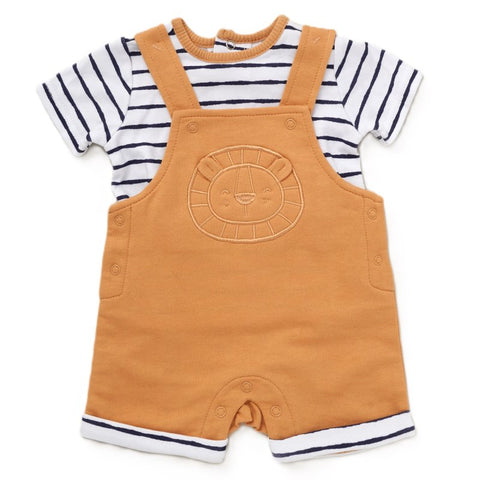 Lily & Jack Baby Boys Lion Applique Dungaree & T-Shirt D06923