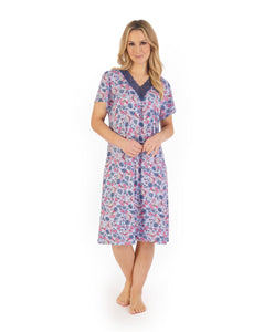 Gaspe Women's 40" Supersoft Modern Floral Nightdress GL06702 Pink