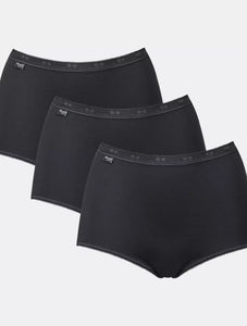 Sloggi Basic+ Maxi Womens Briefs 3 Pack Black