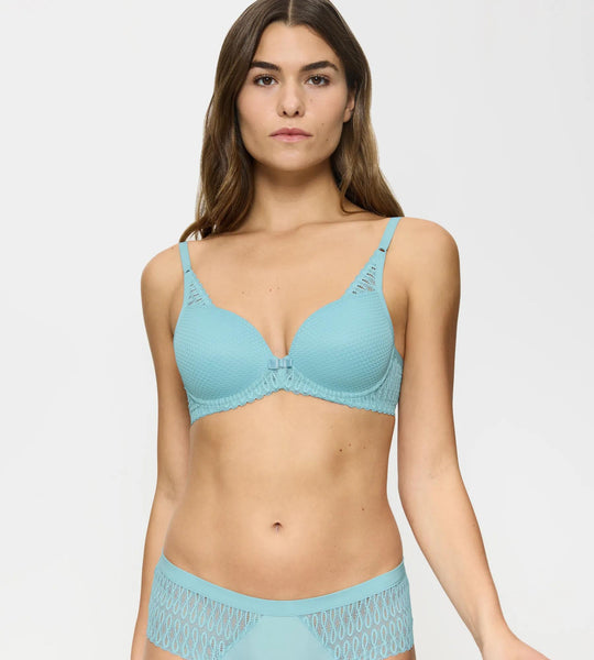 Triumph Aura Spotlight Wired T-Shirt Bra  Silver Blue
