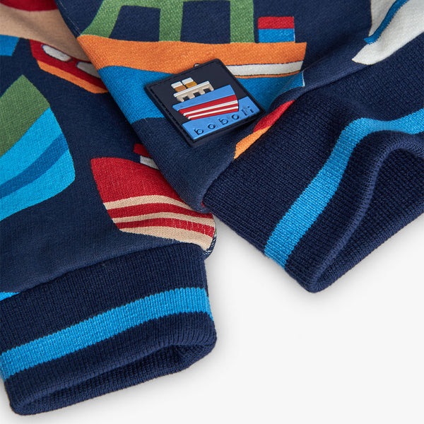 Boboli Boy's Printed Plush Sweatshirt Navy 322007-9724