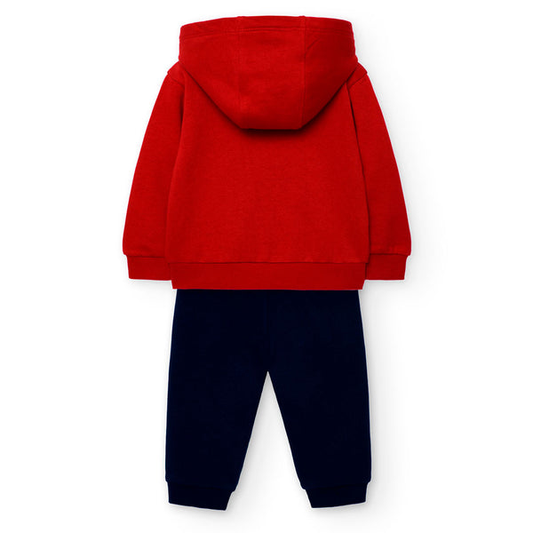 Boboli Boy's Printed Plush Sweatshirt Red-Navy 322085-3945