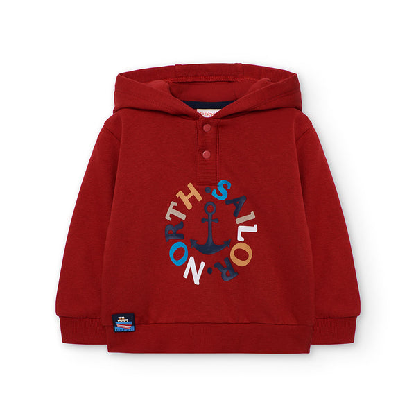 Boboli Boy's Printed Plush Sweatshirt Red-Navy 322085-3945