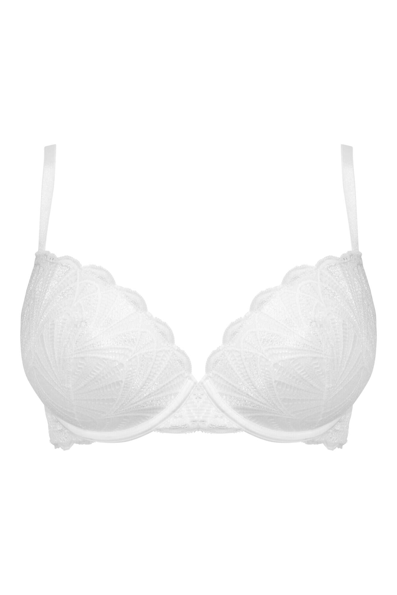 Pour Moi Romance Padded Push-Up Plunge Bra White