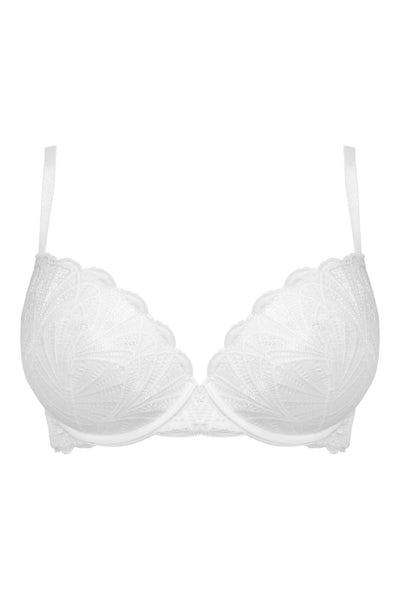 Pour Moi Romance Padded Push-Up Plunge Bra White