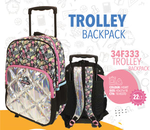 Freelander Girls Trolley Back Pack Heart 34F333