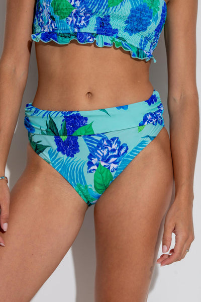 Pour Moi Free Spirit Fold Over Brief - Aqua Tropical