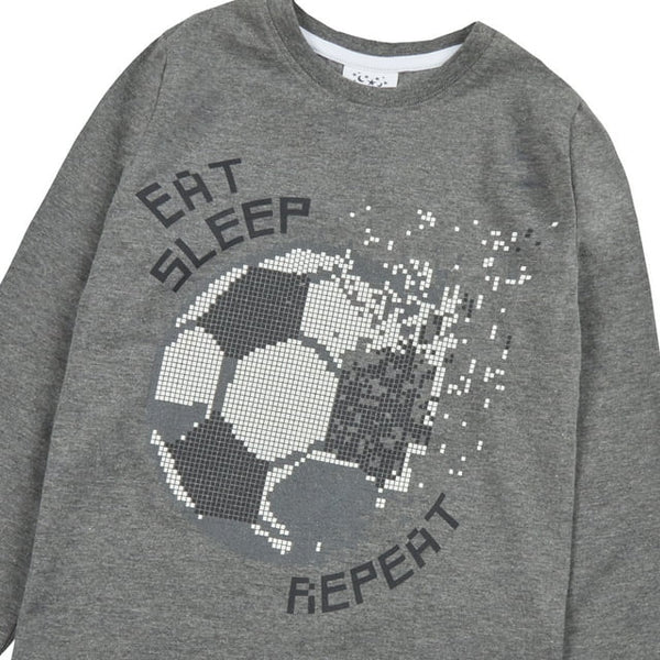 Boys Pyjama Set - Eat Sleep Repeat (2-6yrs) 15C531 Grey