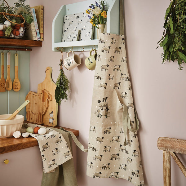 Cooksmart Linen Blend Apron  Highland Sheep AP2595