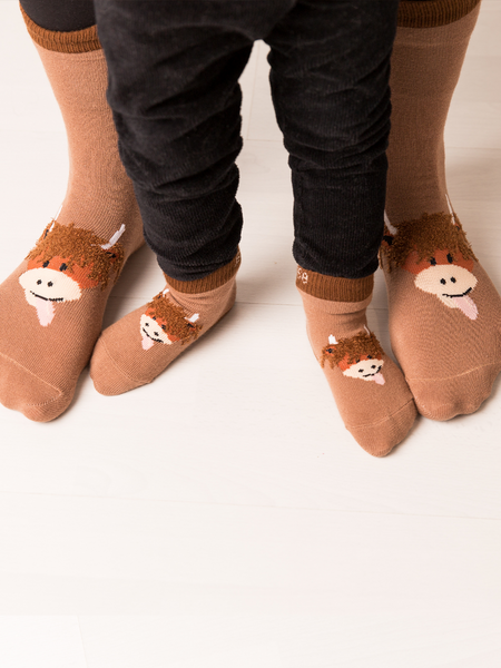 Blade & Rose Highland Cow Socks Neutral