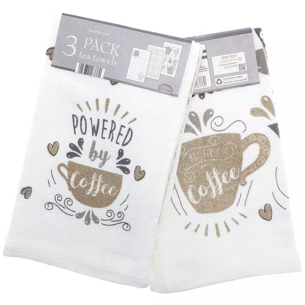 Country Club 3 Pack Tea Towels Various