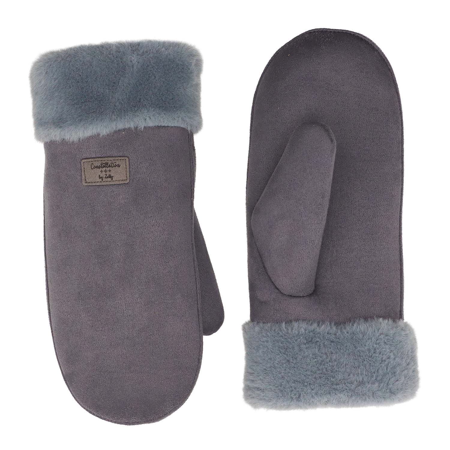 Zelly Ladies Constellation Faux Sheepskin Mitts 2 colours