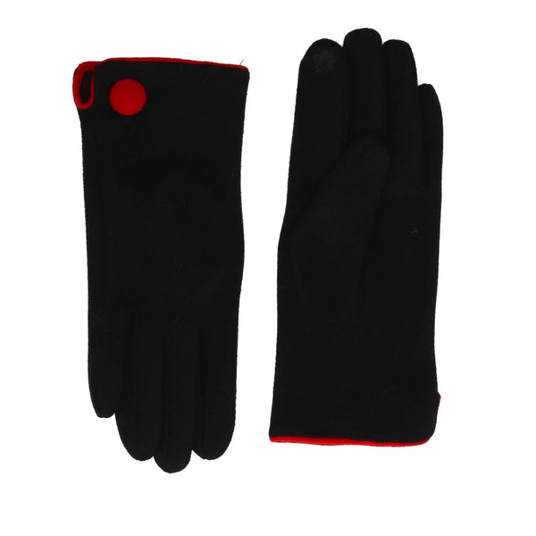 Zelly Ladies Gloves Button Detail 3 colours